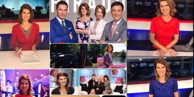 Jaksity Kata, az ATV Híradó műsorvezetőivel