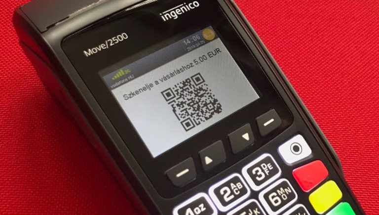 Az Alipay fizetést lehetővé tevő terminál