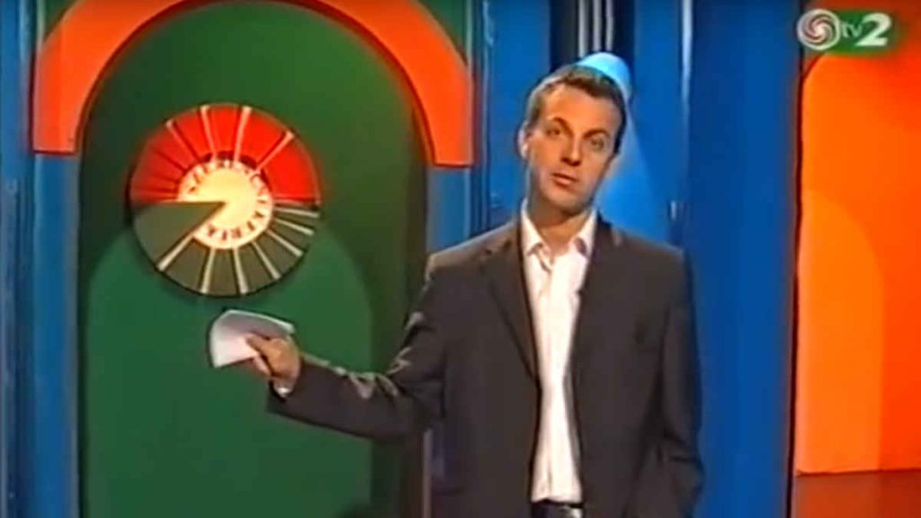 Klausmann Viktor, a TV2 Szerencsekerék című műsorának vezetőjeként.