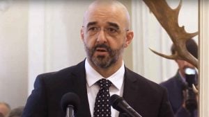Kovács Zoltán államtitkár, kormánybiztos megnyitóbeszédet tart az 1971-es Vadászati Világkiállítás emléktárlatán