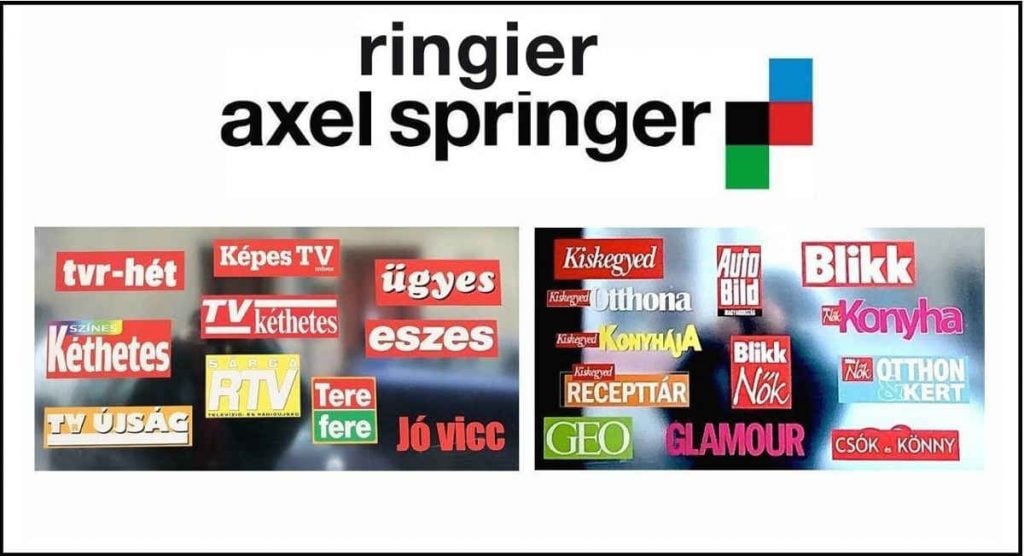A Ringier Axel Springer Magyarország termékei