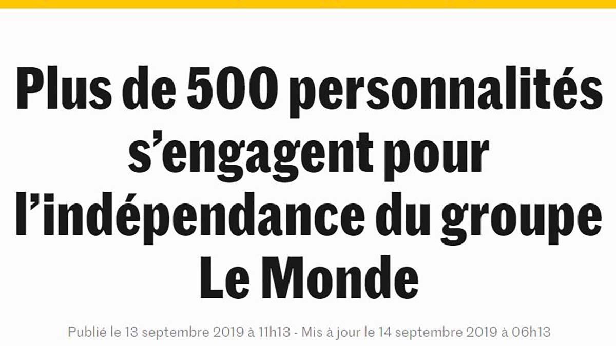 Petíció a Le Monde függetlenségéért