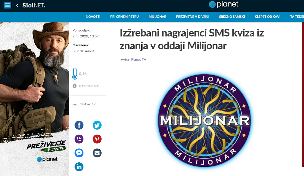 Legyen ön is milliomos! a Planet TV csatornán
