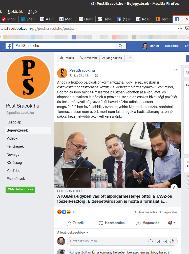 A PestiSrácok Facebook-oldalán még 2020.07.01-jén 11:52-kor is terjesztik a valótlan információt