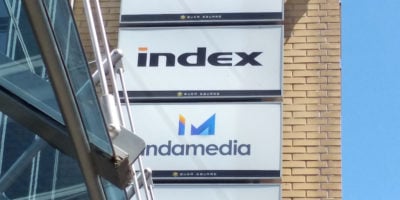 Az Index és az Indamedia irodájának helyet adó Budasquare irodaház homlokzata