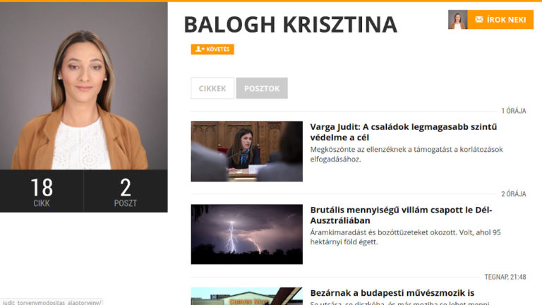Balogh Krisztina, az Index újságírója, az M1 volt riportere