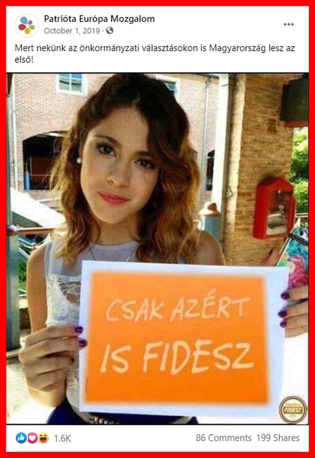 Csak azért is Fidesz - a Patrióta Mozgalom posztja