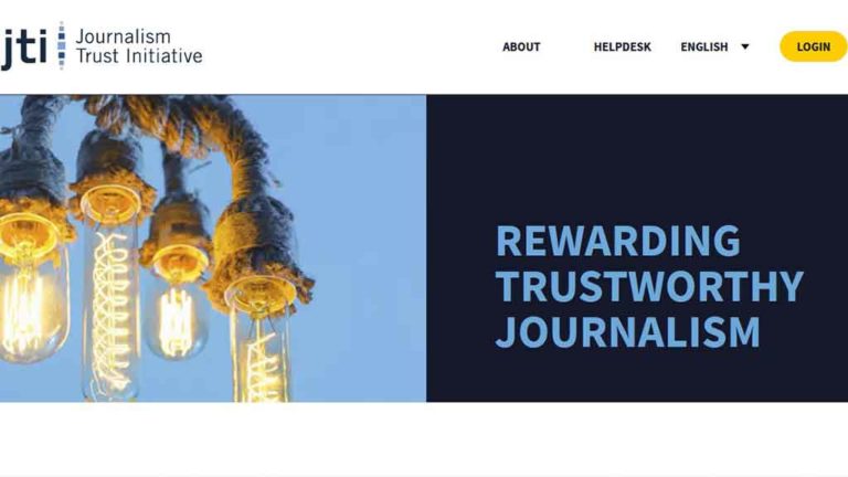 Journalism Trust Initiative honlapja