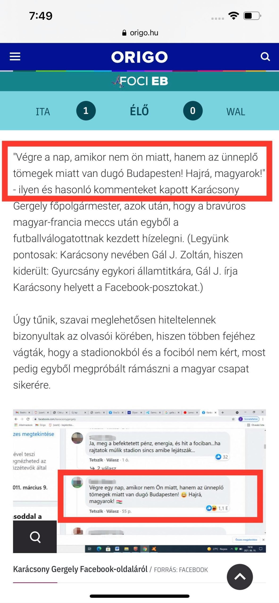 Az Origo cikkében már kipixelezték Deák Dániel nevét és fotóját