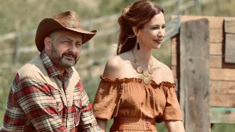 Demcsák Zsuzsa és Gáspár Zsolt a Farm VIP 2. szériájának forgatásán