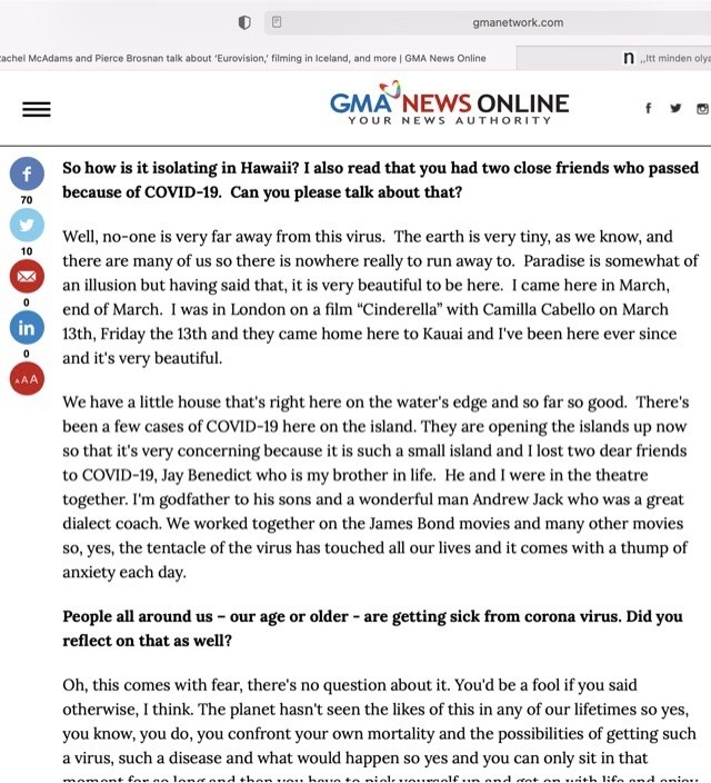 A GMA Network interjúja Brosnannel