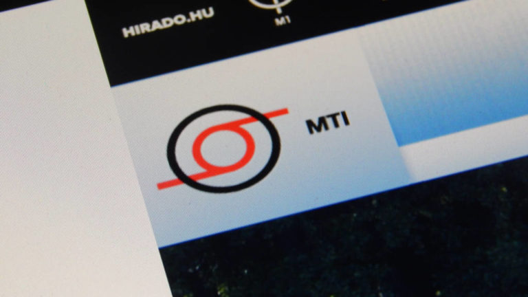 Az MTI logója az állami hírügynökség főoldalán.