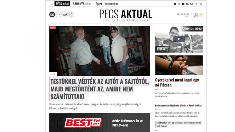 A Pécs Aktuál címlapja