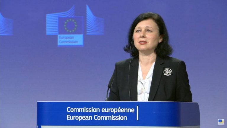 Vera Jourová, az Európai Bizottság értékekért és átláthatóságért felelős alelnöke