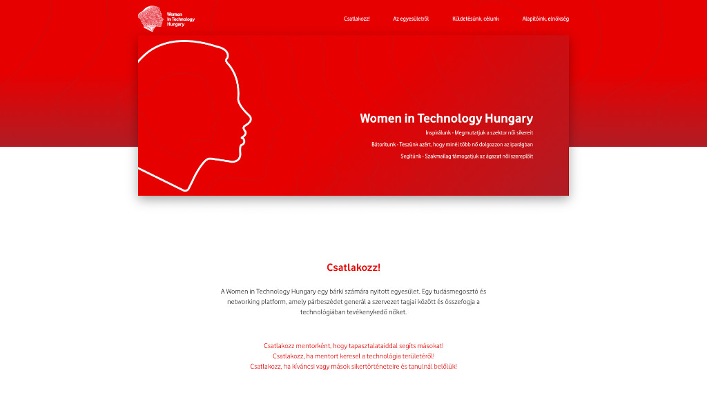 A Women in Technology Hungary honlapja.