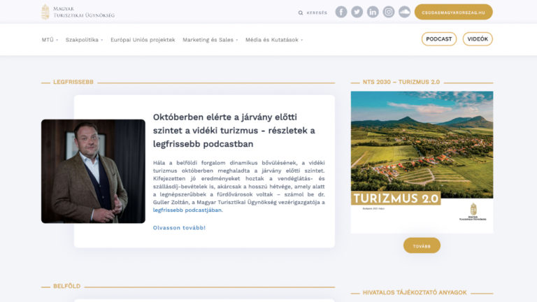 A Magyar Turisztikai Ügynökség honlapja.