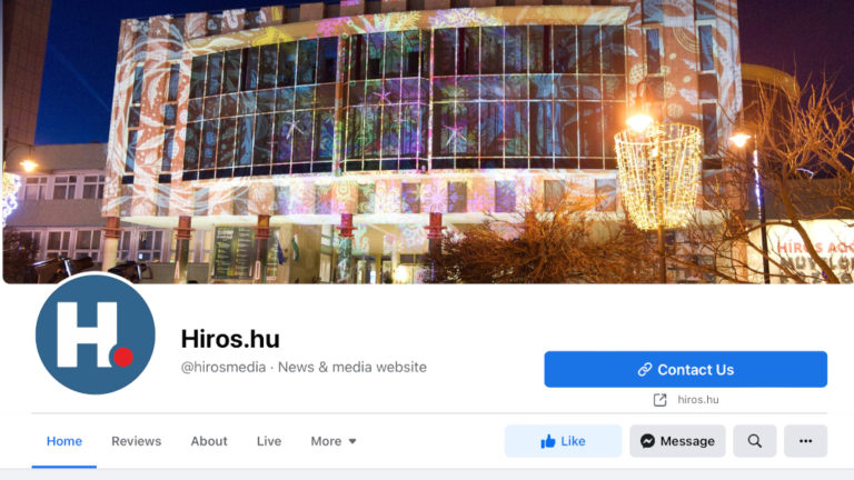 A Hiros.hu Facebook-oldala.