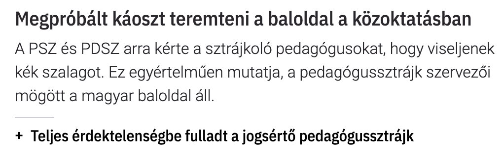 Az origo.hu a 2022 január 31-i pedagógussztrájkról.