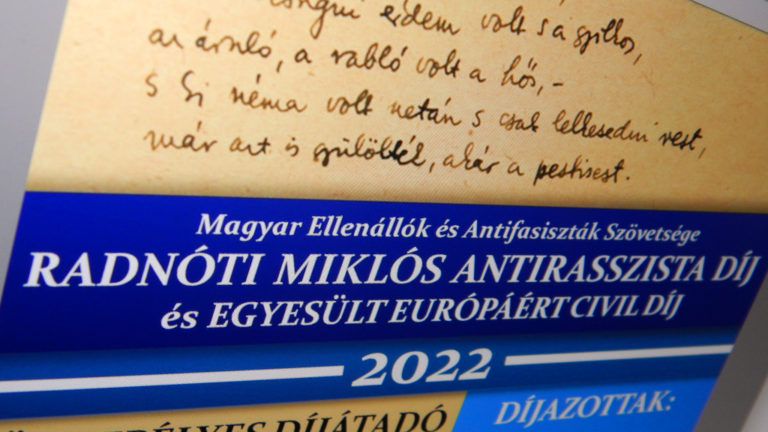 Radnóti Miklós antirasszista díj.
