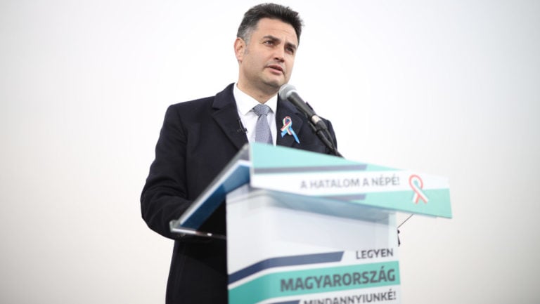 Márki-Zay Péter miniszterelnök-jelölt szónokol az ellenzék 2022.03.15-i nagygyűlésén