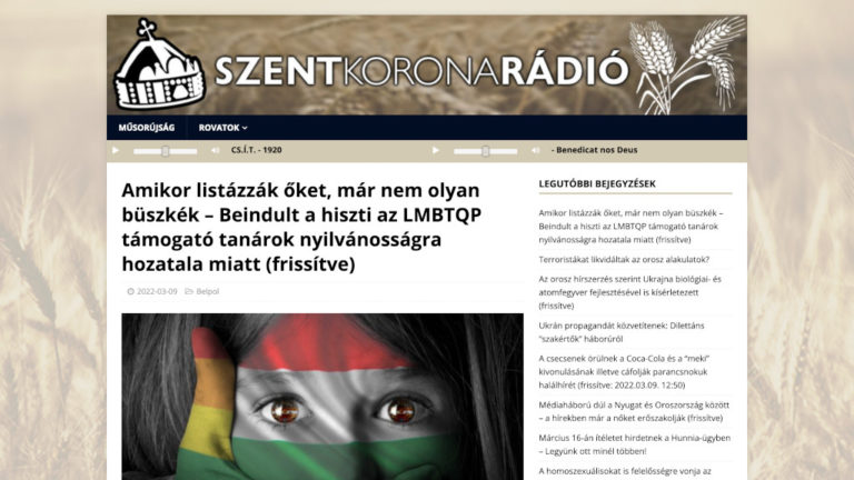 A Szent Korona Rádió oldalán megjelent, tanárokat listázó, azóta frissített bejegyzés.