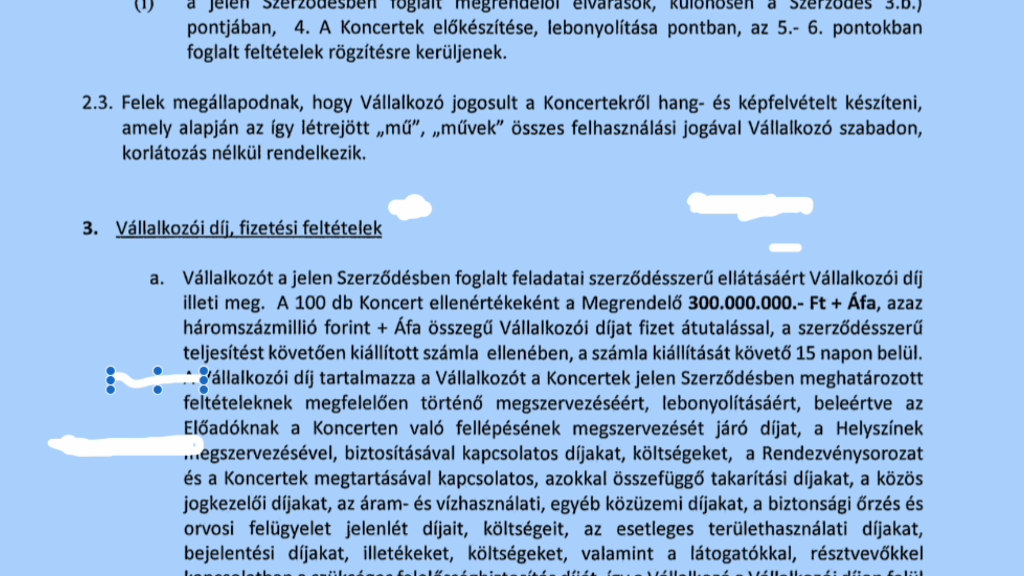 Az Antenna Hungária által megküldött Őszi Hacacáré szerződés