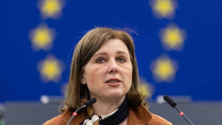 Věra Jourová, az Európai Bizottság értékekért és átláthatóságért felelős alelnöke.