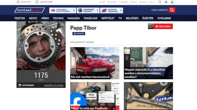 Papp Tibor, a Totalcar távozó egykori főszerkesztője