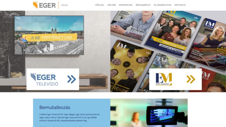 A Média Eger Nonprofit Kft. honlapja.
