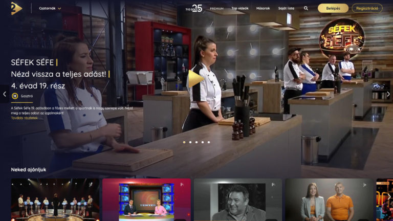 A tv2play.hu kezdőlapja 2022. szeptember 30-án.