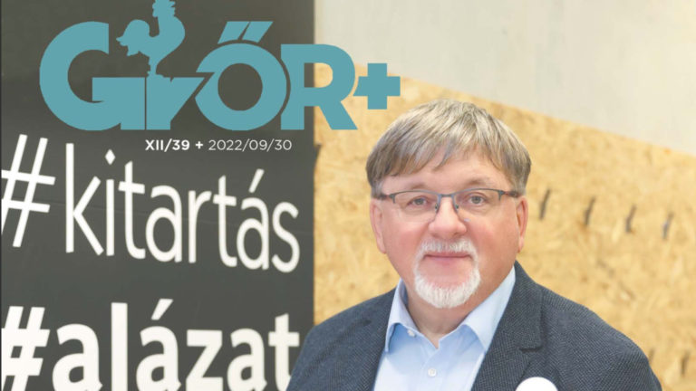 Dézsi Csaba András a GyőrPlusz magazin 2022. szeptember 30-án megjelent lapszámának címlapján.