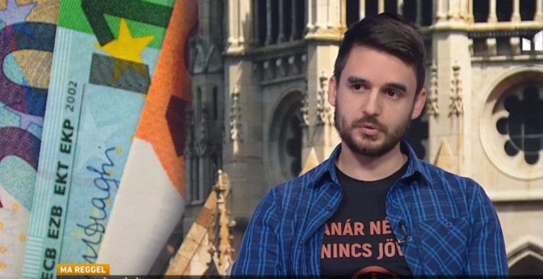 Tompos Márton, a Momentum politikusa az M1 televízió vendégeként 2022.12.14-én