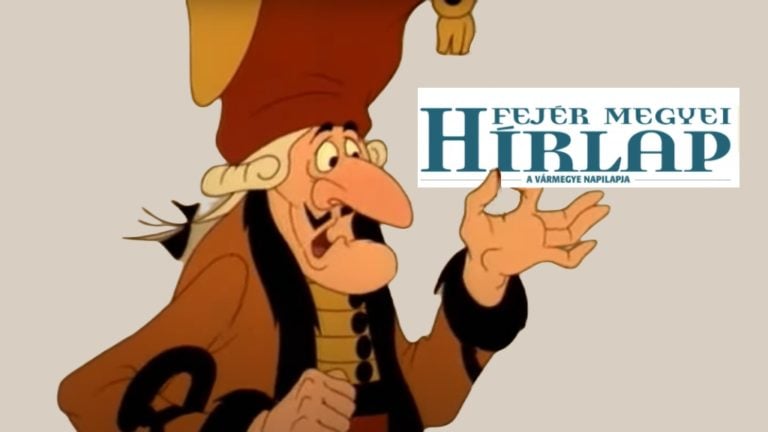 A Lúdas Matyi (1977.) ispánja a vármegye napilapjával.