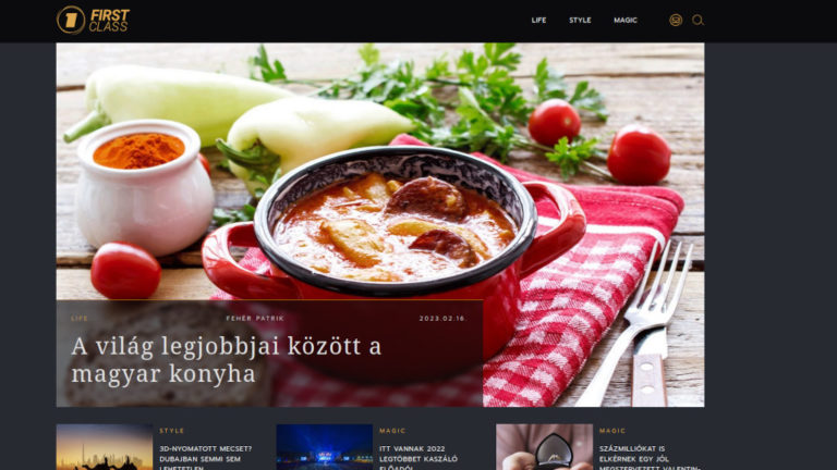 A First Class férfi portál nyitóoldala 2023.02.16-án