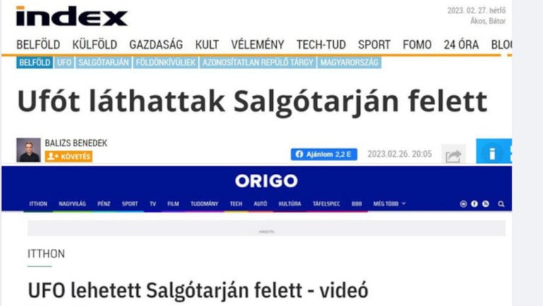 Ufót láthattak Salgótarján felett