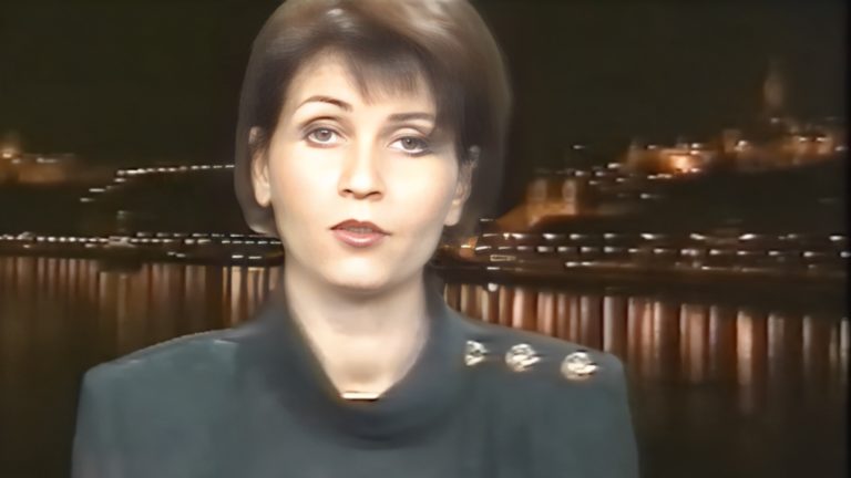 Kálmán Olga az MTV Híradó műsorvezetőjeként 1997. február 1-jén.