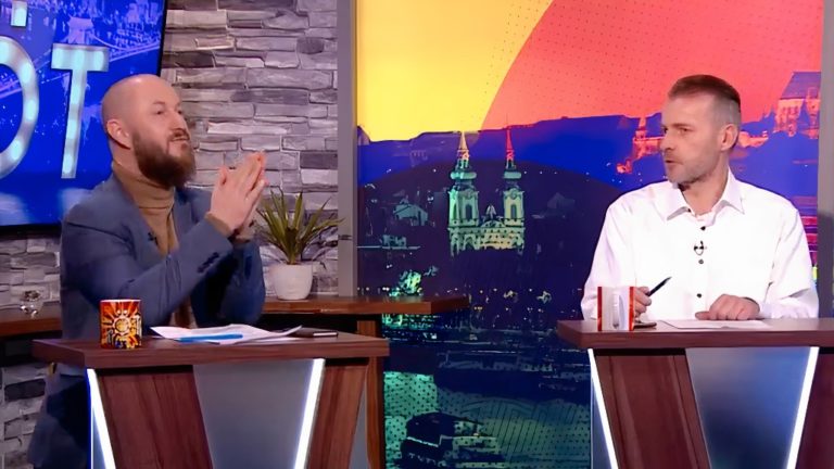 Ceglédi Zoltán és Dévényi István az „Öt” című ATV-műsorban.