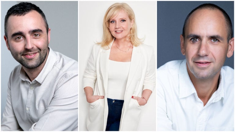 Pető Péter (24.hu), Akovács Éva (Nők Lapja), a Central Médiacsoport Vezetői Testületének két új tagja és Vági Róbert, a Central Médiacsoport vezérigazgató-helyettese