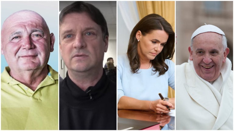 Csintalan Sándor, a HírTV volt műsorvezetője, Budaházy György terrorista, Novák Katalin köztársasági elnök, Ferenc pápa