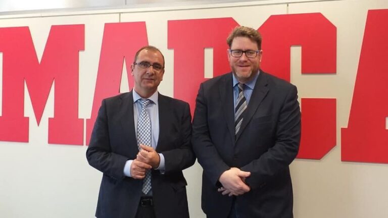 Szöllősi György, a Nemzeti Sport főszerkesztője és Juan Ignacio Gallardo, a Marca főszerkesztője