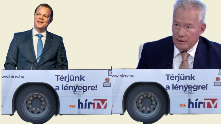 Koltay András, a Médiatanács elnöke és Pálffy István, a HírTV Napi Aktuális című műsorának bukott műsorvezetője