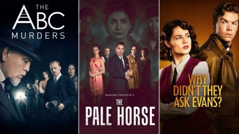 Kollázs a Network4 új Agatha Christie-sorozatainak főcímeiből.