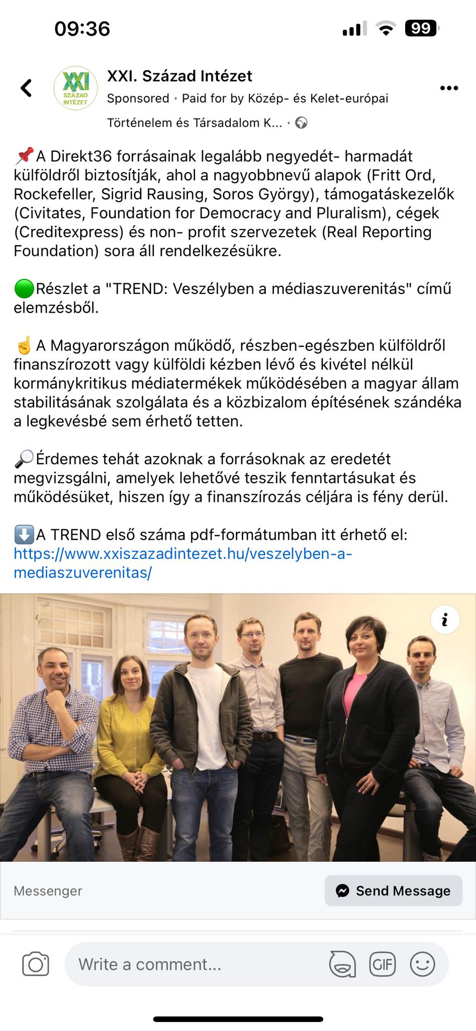 A fizetett hirdetés a XXI. Század Intézedtől