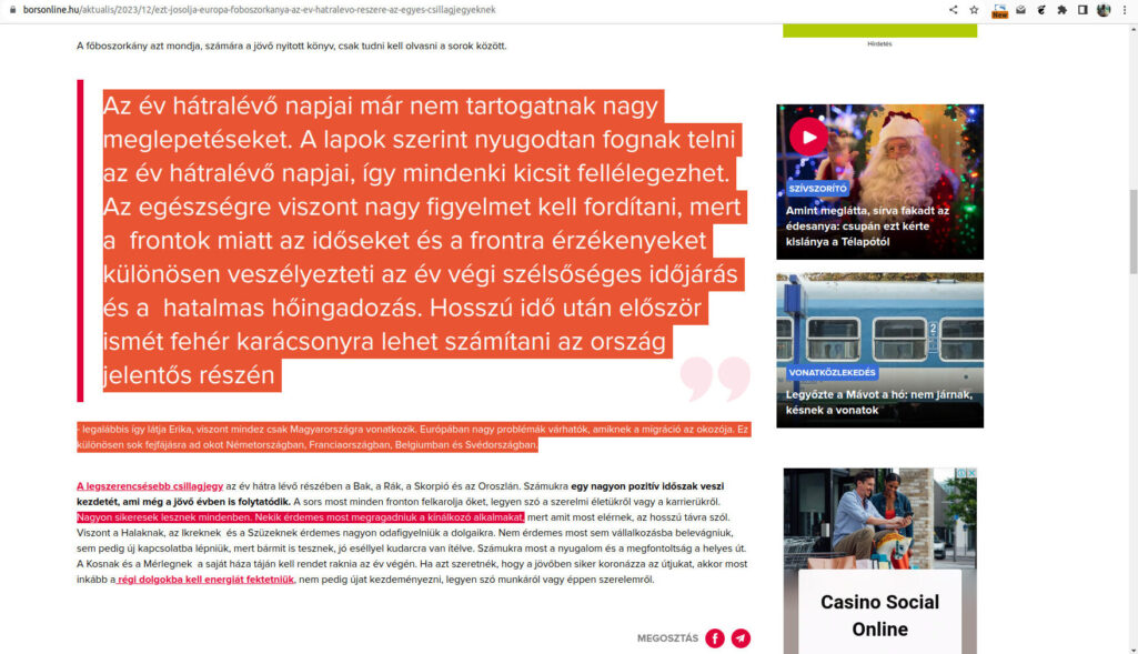 A Bors című fideszes bulvárlap főboszorkánya ezt jövendöli Magyarország és Európa jövőjéről