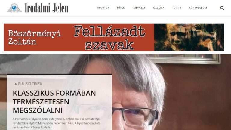 Az Irodalmi Jelen 2023. 12. 12-i címlapja