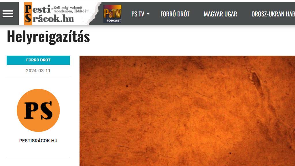 A PestiSrácok márciusi helyreigazítása