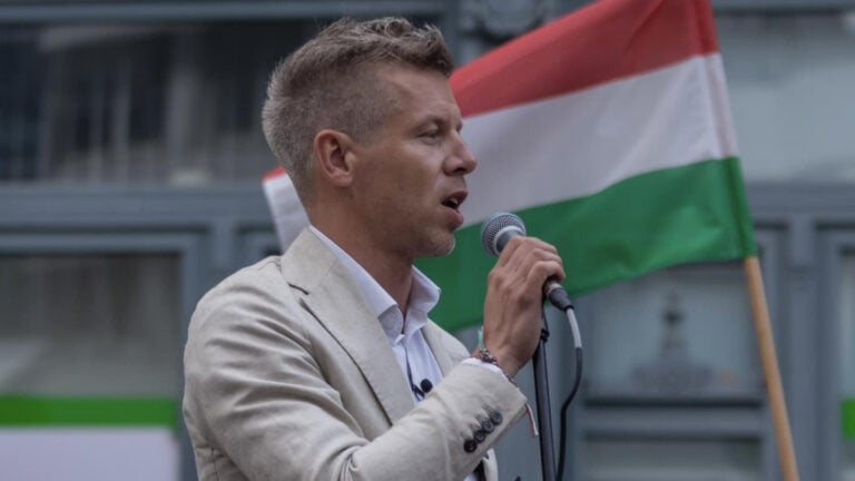 Magyar Péter beszédet mond