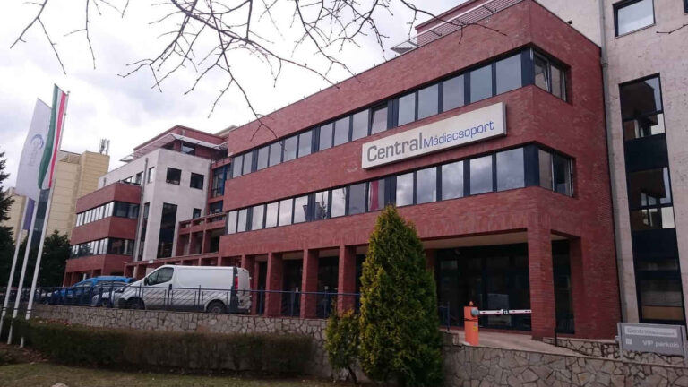 A Central Médiacsoport épülete Budapesten, a Montevideo utcában.