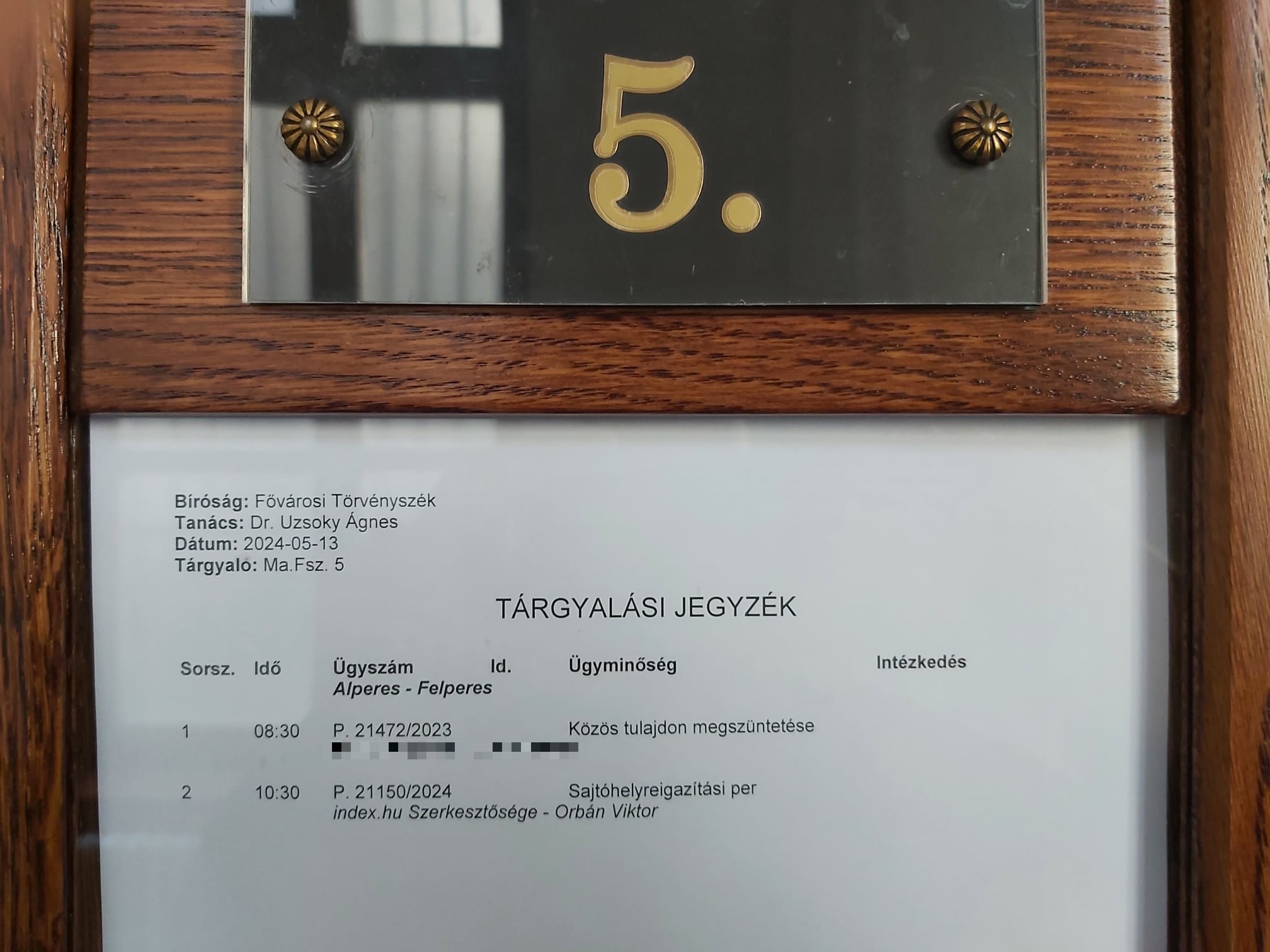 Orbán kontra Index: kezdődik a tárgyalás a Fővárosi Törvényszéken 2024.05.13-án