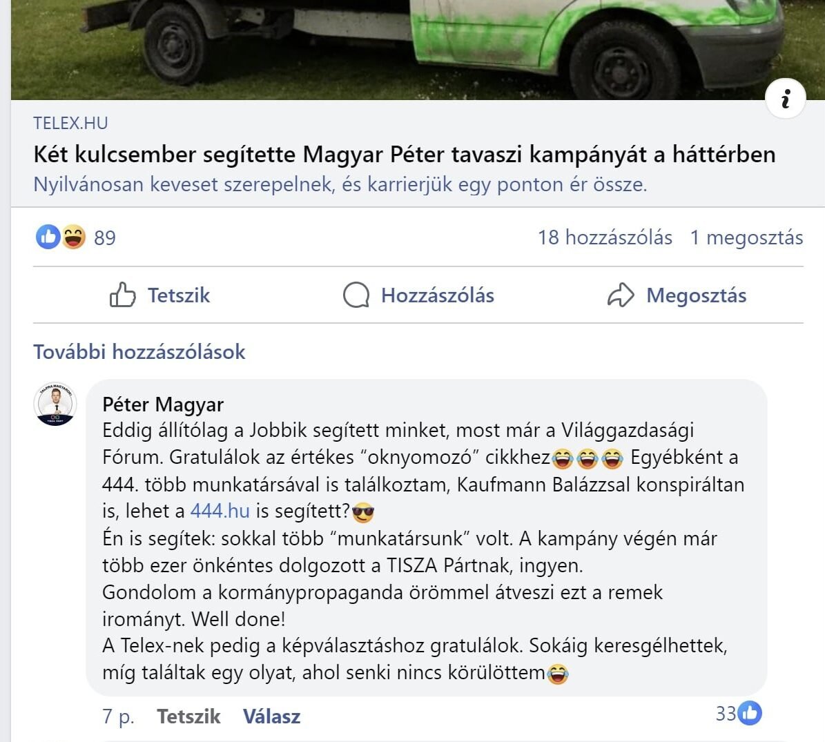 Magyar Péter a Telex alatt is dühösen nekiment a lapnak